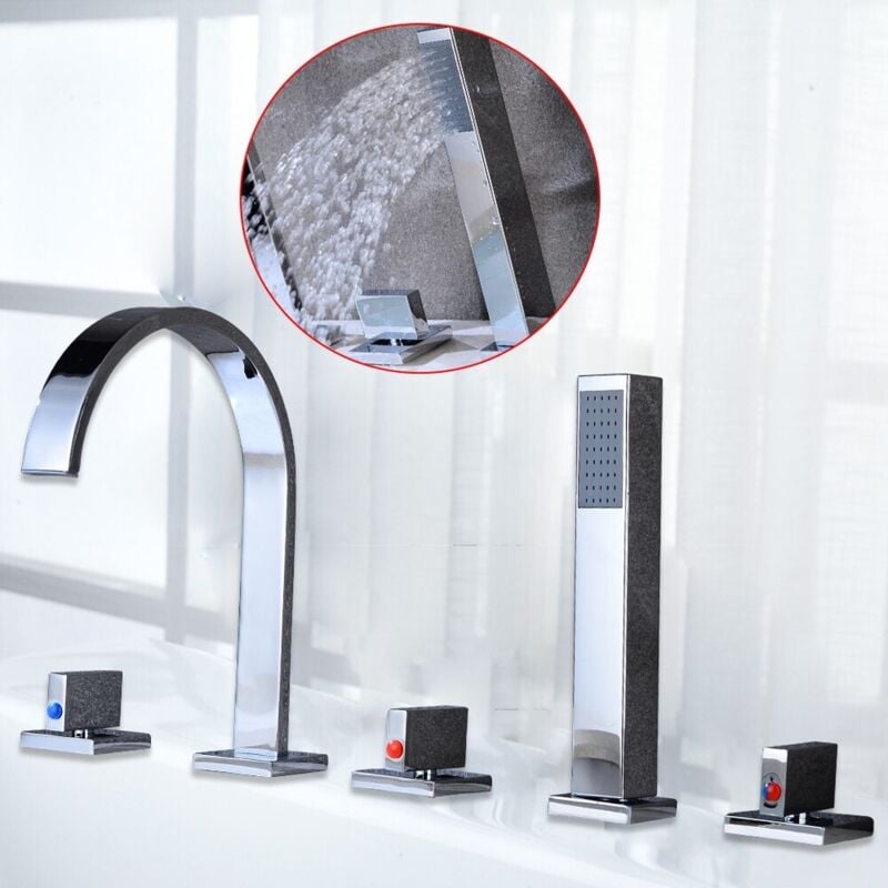 5 trous robinet de baignoire robinet de baignoire douche à main salle de bains