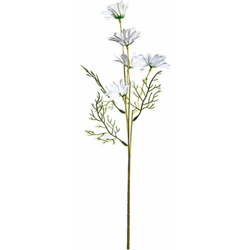 5 Têtes en Soie Artificielle Artificielle Marguerite Fleur Faux Plante Famille Décoration De Mariage Blanc Groofoo