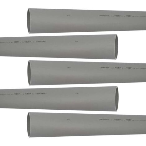 5 tubes PVC compact NF-Me - diamètre 75 mm - 4 mètres - ép. 3.0 mm - Nicoll