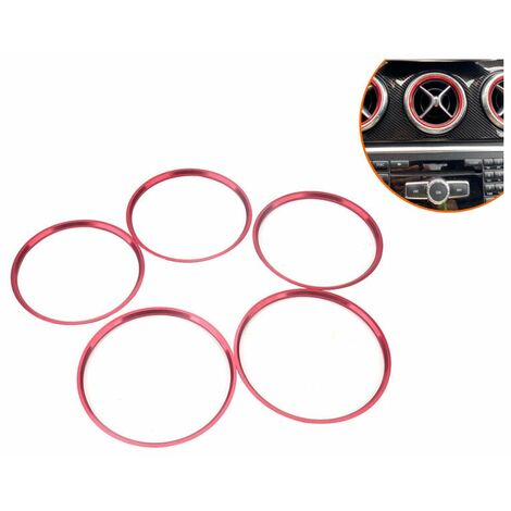 5 uds aire acondicionado rojo salida de aire anillo decorativo salida de aire anillo decorativo