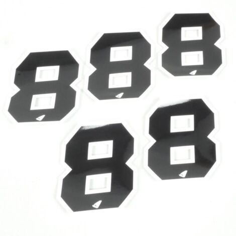 5 UFO-Aufkleber für Motorrad Nummer 8 schwarz 130x104mm