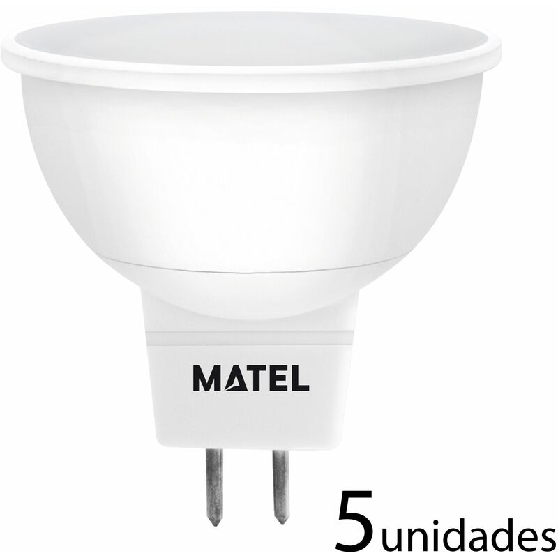 

5 unidades Bombilla LED dicroica 120 mr16 12 voltios 4w fría 400lm