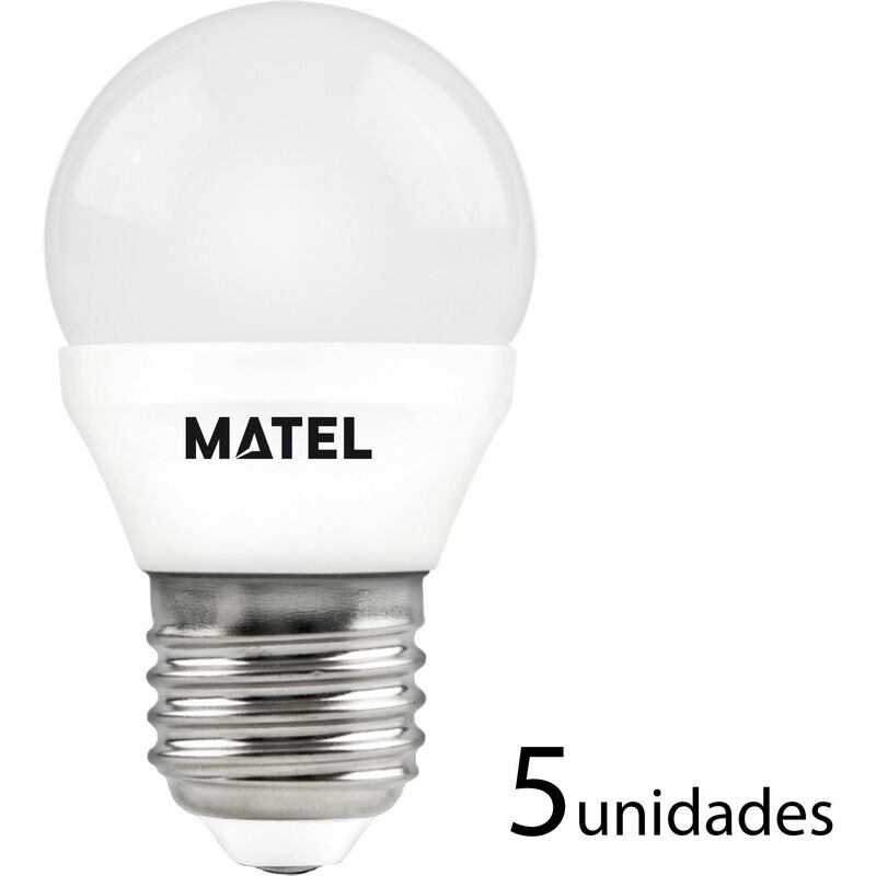 

5 unidades bombilla LED esférica 3 intensidades E27 5w fría