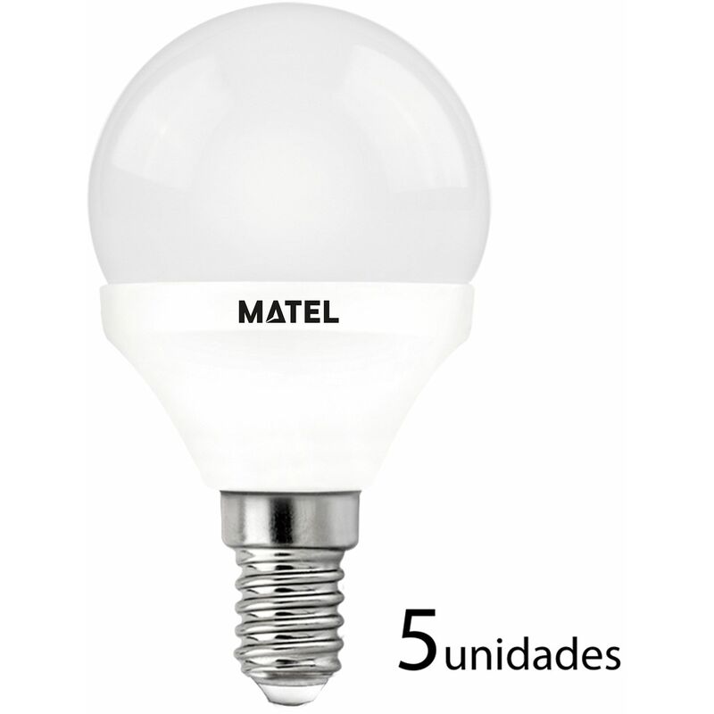 

Alfa - 5 unidades bombilla LED esférica regulable E14 7w cálida 650lm