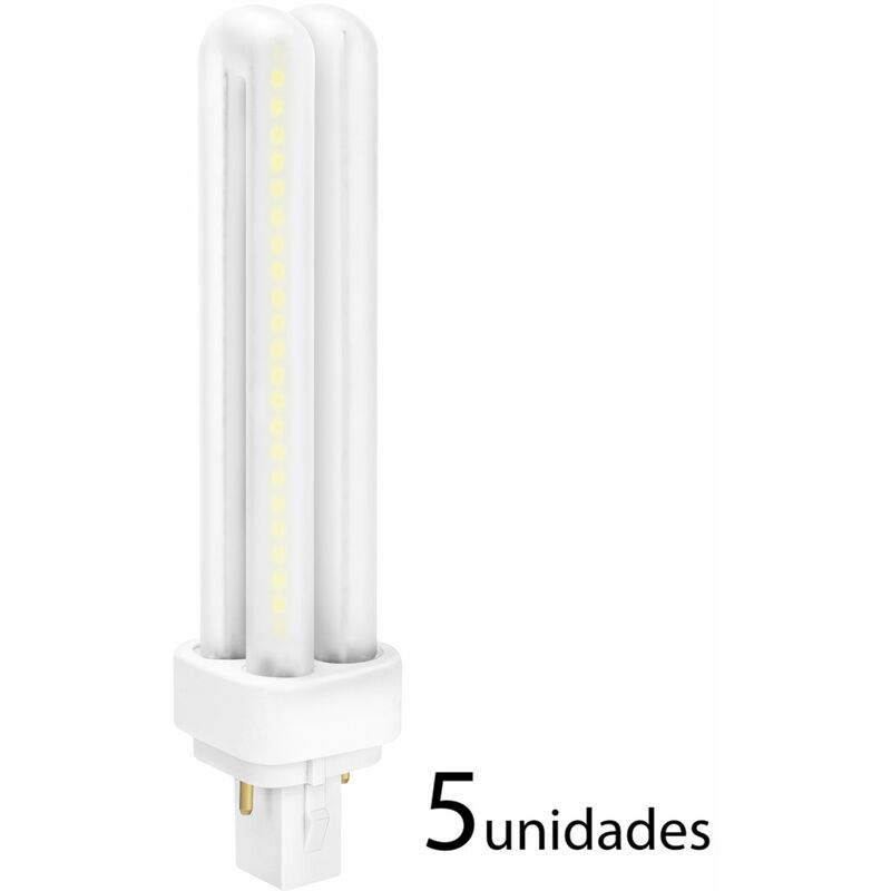 

5 unidades bombilla LED PLC G24 11w 230V fría 1100lm