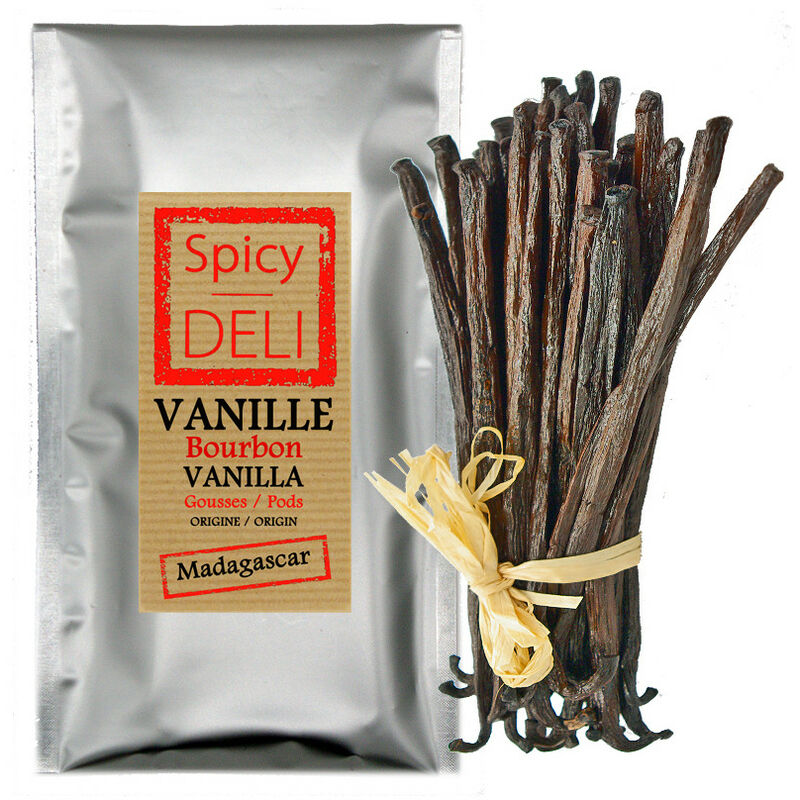

5 Vainas de Vainilla Negra Gourmet de Madagascar - Tamaño: 12 a 14 cm