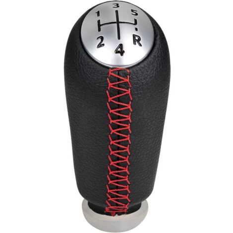 5 Vitesses Manuel Pommeau de Vitesse Cuir Universel pour Renault Megane 2 Clio 3 Scenic 2 Kangoo Boite Levier Voiture,Coutures Rouge