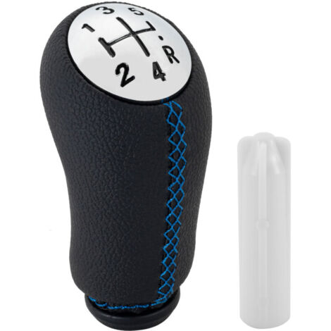5 Vitesses Pommeau de Levier de Vitesse Cuir Compatible Pour Renault Clio iii 2005-2009 (Bleu)