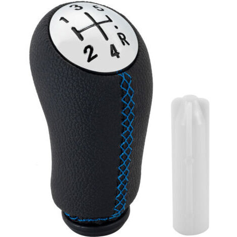 5 Vitesses Pommeau de Levier de Vitesse Cuir Compatible Pour Renault Clio iii 2005-2009 (Bleu)
