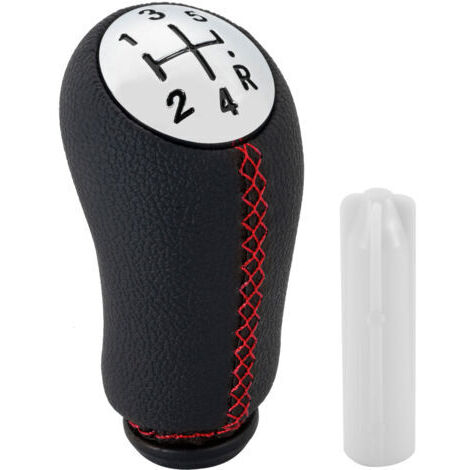 5 Vitesses Pommeau de Levier de Vitesse Cuir Compatible Pour Renault Clio iii 2005-2009 (Rouge)