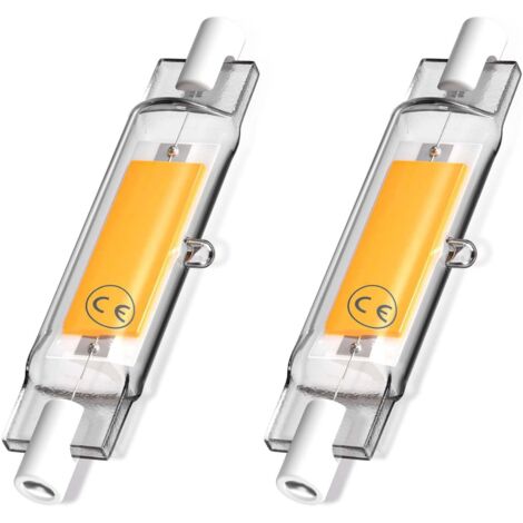 5 W R7s 78 mm J78 COB-Filament-LED-Glühbirne, 500 Lumen 360 Grad, Halogenlampe entspricht 30 W, 48 W, 50 W, perfekt für Zuhause, Küche, Zimmer, Balkon, Büro usw. (2 Stück, 4000 K Tageslicht) [Energiek