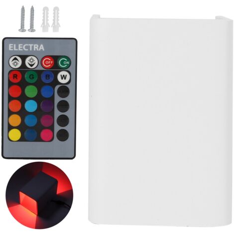 5-W-RGBW-LED-Wandleuchte mit Fernbedienung für Schlafzimmer, Flur, Treppenhaus – Weißes Aluminiumgehäuse