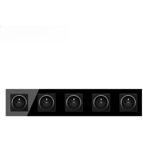 5 Way Wall Socket 16A French Standard, Multi Wall Outlet Glass