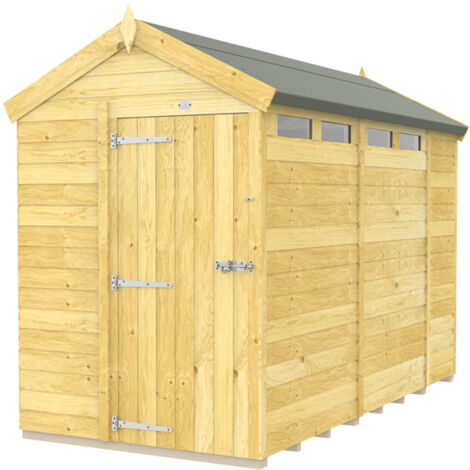 5 x 10 Feet Apex Security Shed - Single Door - Wood - L302 x W147 x H217 cm