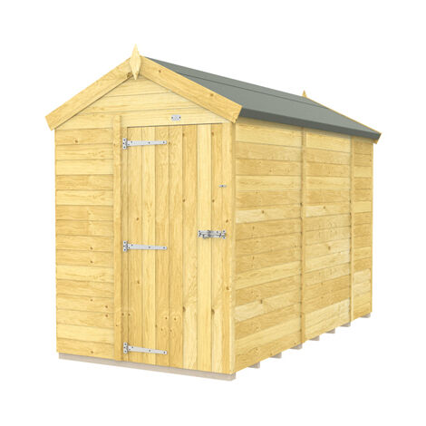 5 x 10 Feet Apex Shed - Single Door Without Windows - Wood - L302 x W147 x H217 cm