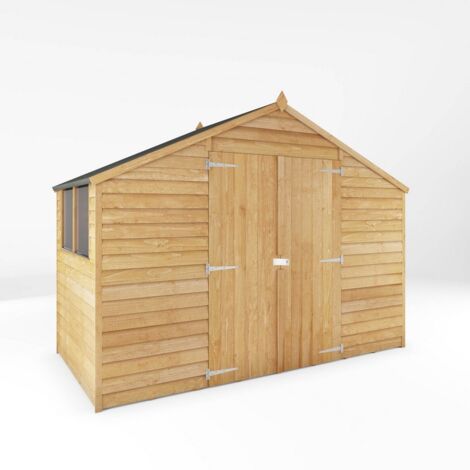 5 x 10 Feet Overlap Apex Workshop - Timber - L150.3 x W309.7 x H225.4 cm - Brown