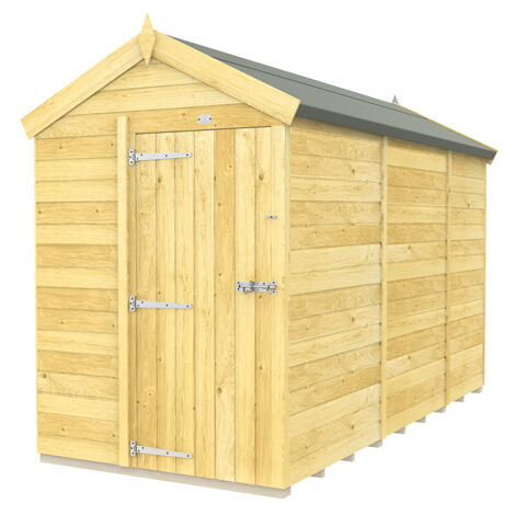 5 x 11 Feet Apex Shed - Single Door Without Windows - Wood - L329 x W147 x H217 cm