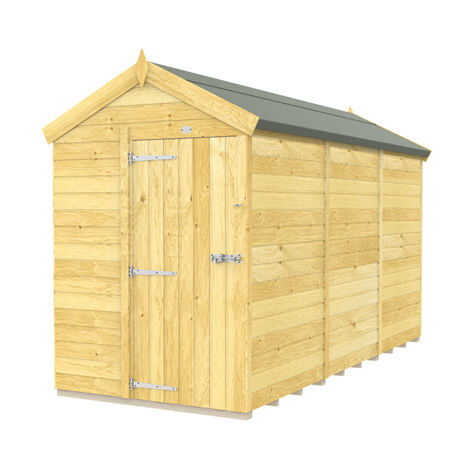 5 x 12 Feet Apex Shed - Single Door Without Windows - Wood - L358 x W147 x H217 cm