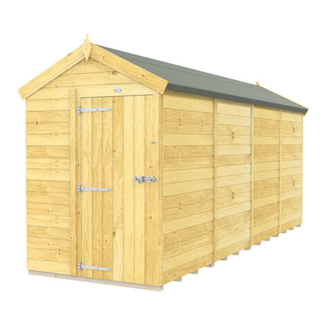 5 x 16 Feet Apex Shed - Single Door Without Windows - Wood - L472 x W147 x H217 cm