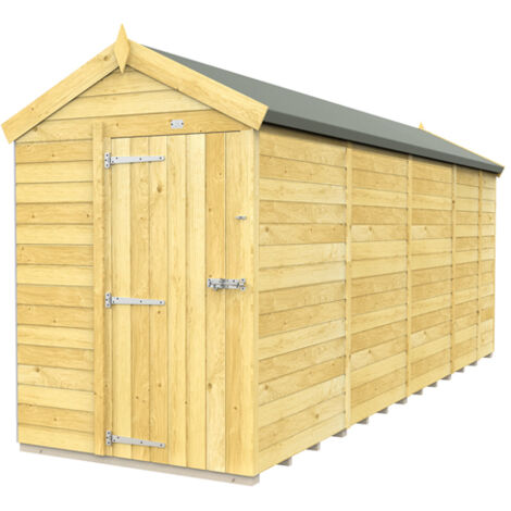 5 x 17 Feet Apex Shed - Single Door Without Windows - Wood - L503 x W147 x H217 cm