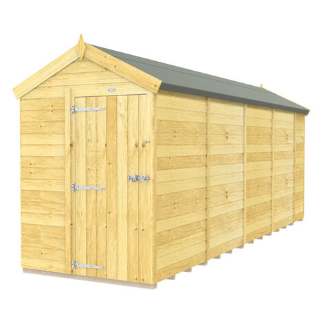5 x 18 Feet Apex Shed - Single Door Without Windows - Wood - L533 x W147 x H217 cm