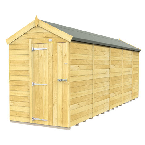 5 x 19 Feet Apex Shed - Single Door Without Windows - Wood - L560 x W147 x H217 cm