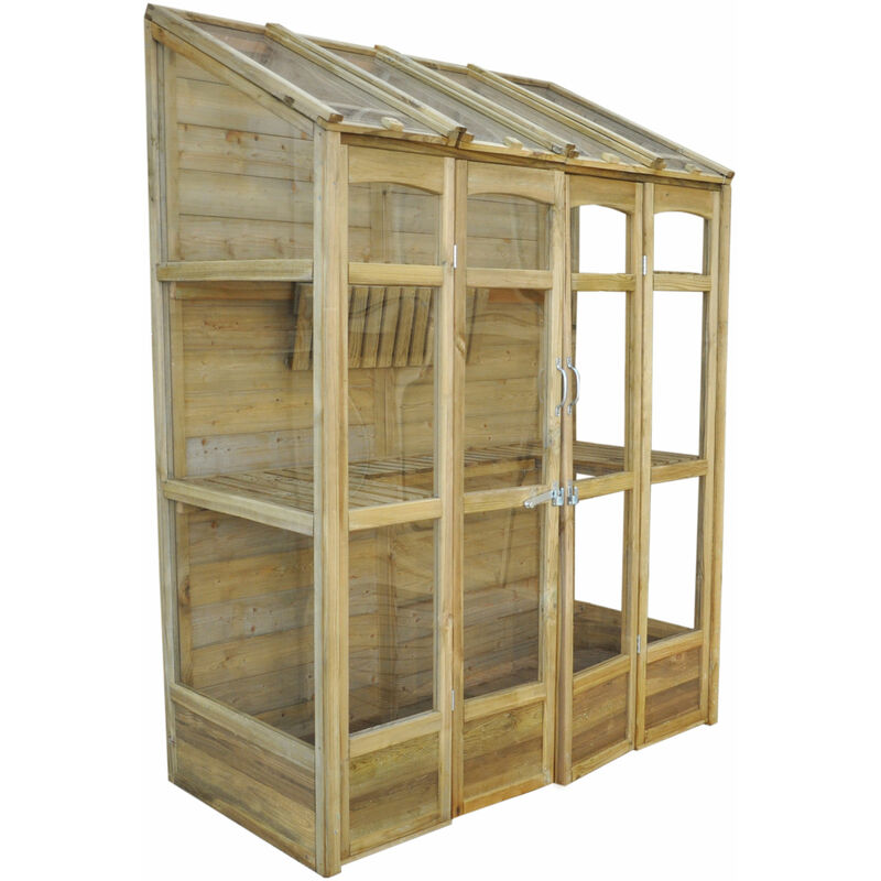 5 X 2 Forest Cofton Wooden Small Wall Lean To Mini Greenhouse 1 5x0 6m