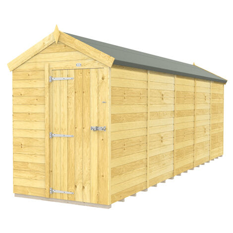 5 x 20 Feet Apex Shed - Single Door Without Windows - Wood - L592 x W147 x H217 cm
