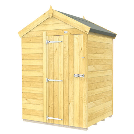 5 x 4 Feet Apex Shed - Single Door Without Windows - Wood - L127 x W147 x H217 cm