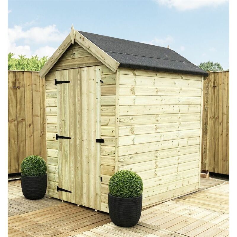 Marlborough Premier Apex Sheds(bs) - 5 x 4 Premier Windowless Pressure Treated Tongue And Groove Apex Shed With Higher Eaves And Ridge Height And