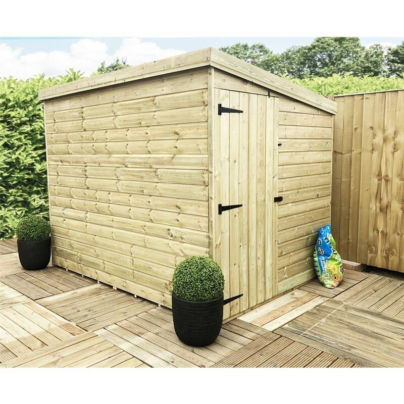 5 x 5 Windowless Pressure Treated Tongue And Groove Pent Shed With Side Door