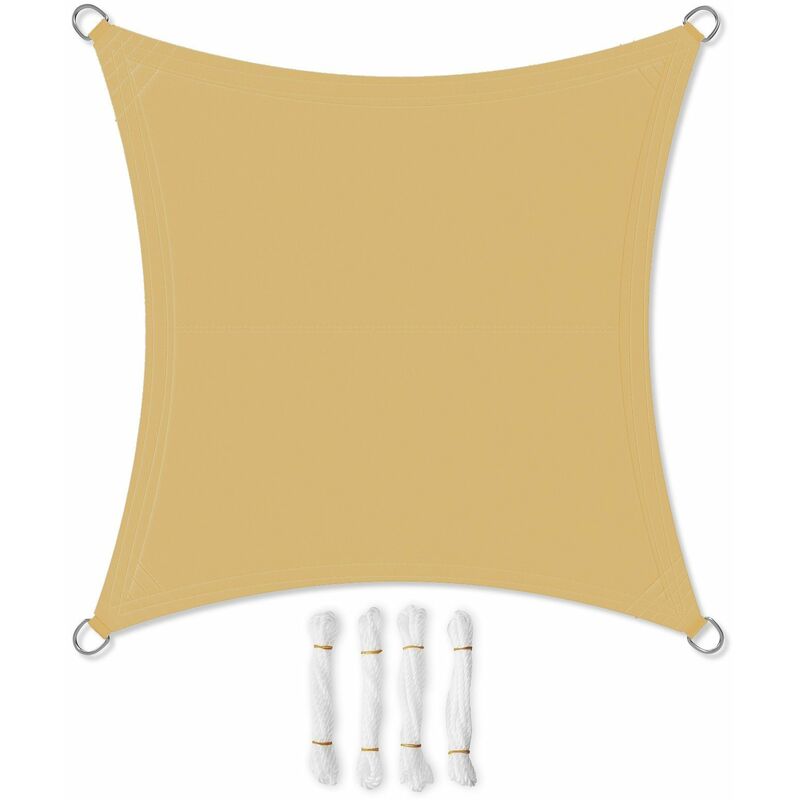 Songmics - 3 x 3 m Voile d’ombrage, hydrofuge, 93% de protection UV, en polyester résistant à la déchirure, résistant aux intempéries, pour terrasse,