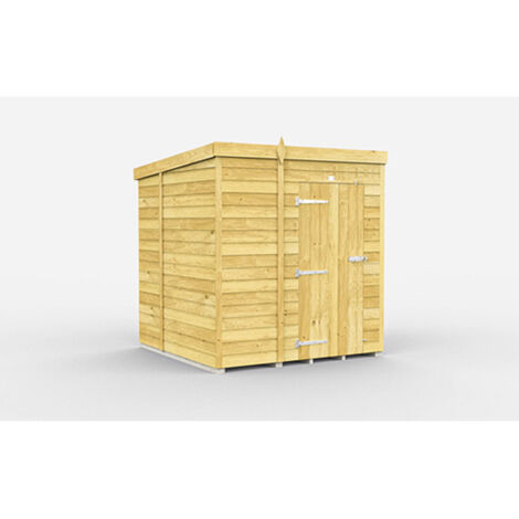 5 x 6 Feet Pent Shed - Single Door Without Windows - Wood - L178 x W158 x H201 cm