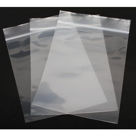 5" x 7.5" // 100 Pcs Zip Seal Bags Clear Plastic Zip Lock Food & Freezer Grip Self Seal