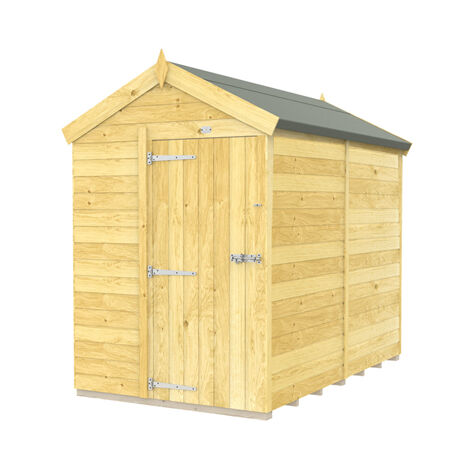 5 x 8 Feet Apex Shed - Single Door Without Windows - Wood - L243 x W147 x H217 cm