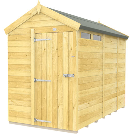 5 x 9 Feet Apex Security Shed - Single Door - Wood - L272 x W147 x H217 cm