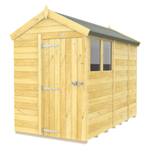 5 x 9 Feet Apex Shed - Single Door With Windows - Wood - L272 x W147 x H217 cm