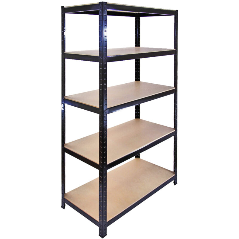 5 x 90cm Black Warehouse Storage Bays / Garage Shed Shelving /