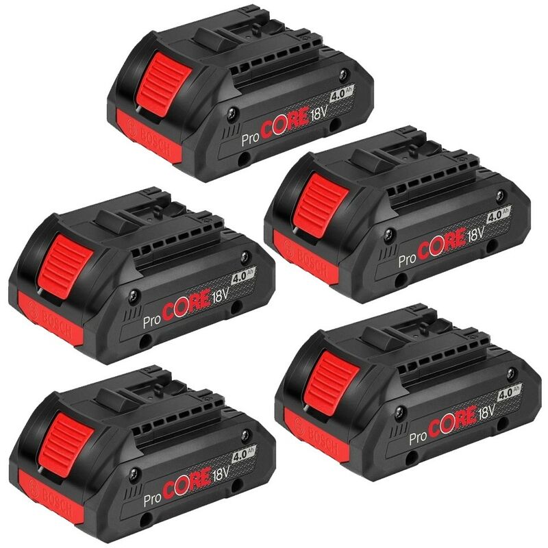 Bosch - 5 x 1600A016GB ProCORE gba 18v 4.0Ah Lithium Ion Battery Cordless