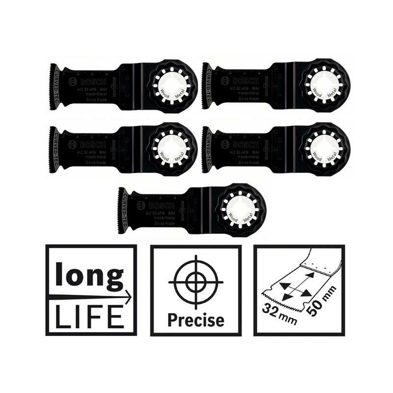 Bosch - 5 x pro bim Starlock Plunge Cut Saw Blade aiz 32 apb Wood Metal 50mm 32mm