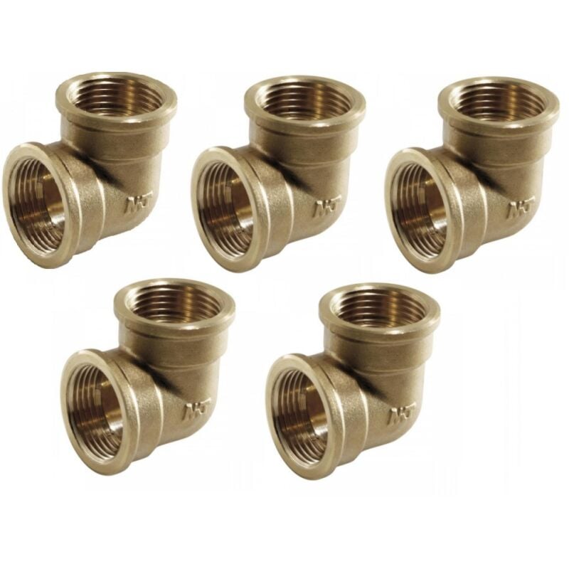 

5 x Codo hembra hembra 1/2" latón