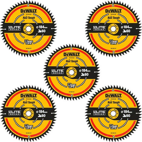 5 x Dewalt DT1670 ELITE EXTREME Cordless Mitre Saw Blade DCS365 184mm 60 Tooth