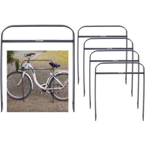 5 x Fahrradanlehnbügel 115 x 76 cm Flachstahl 13 mm Anthrazit Einbetonieren Fahrradständer Parker Typ H