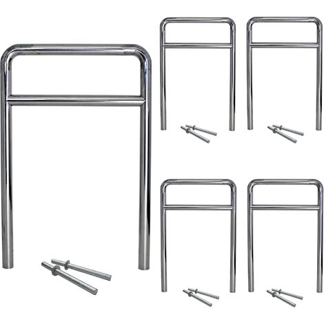 5 x Fahrradanlehnbügel 118 x 78 cm Edelstahl Ø 60 mm Einbetonieren Fahrradständer Parker Typ H