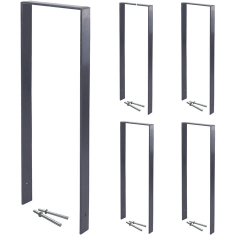5 x Fahrradanlehnbügel 119 x 93 cm Flachstahl 13 mm Anthrazit  Einbetonieren Anlehnbügel Parker Typ U