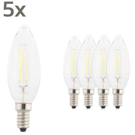 5 x LED Lampe Filament E14 2.8W C35 2700K