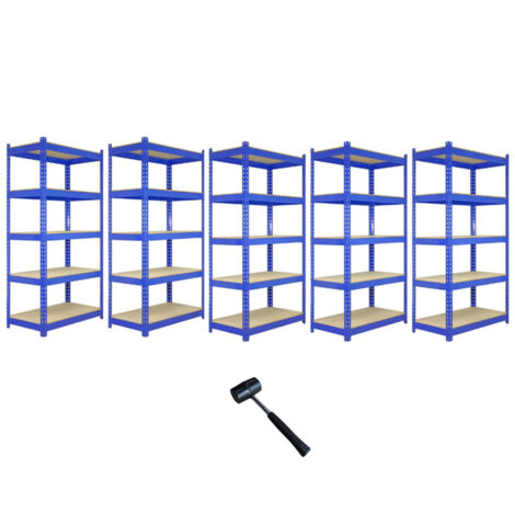 5 x Q-Rax Blue Metal Racking Units 90 x 50 x 180cm