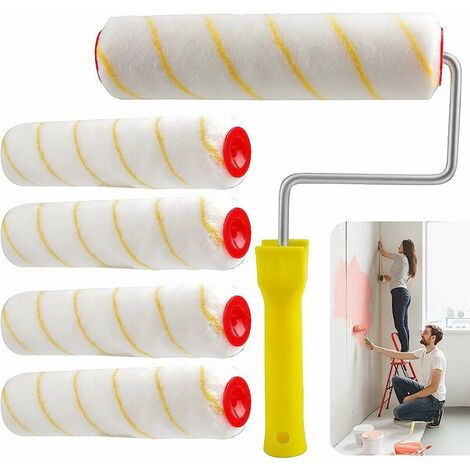 5 x Rouleaux à Peinture 25 cm Rouleaux Peinture Murale Rouleaux Peinture Travaux pour Peintures Murales et de Façade