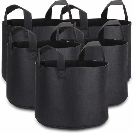 5 X Sacs de Plantes,Sacs de Culture de 5 gallons de Pots en Tissu Non tissé Haut de Gamme et Respirants avec poignées pour dragage et Plantation de Jardin,Sac de Jardin écologique
