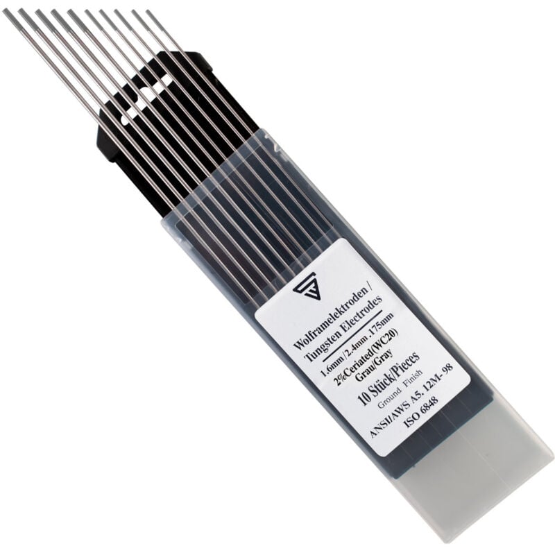 Stahlwerk - Electrodes en tungstène WC20 grises en kit - 5 x 1,6 mm + 5 x 2,4 mm